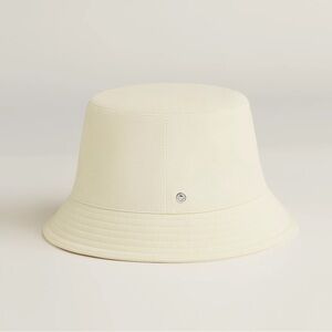 Hermes Cream Bucket Hat with Branded Tag